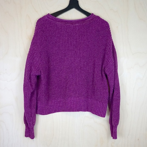 GAP "Shaker-Stitch Pocket Sweater" in "Hollyhock Purple" - Picture 5 of 7